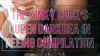 The kinky slut queen "Dark Dea" in peeing outdoor compilation