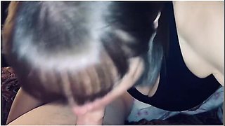 Stepmom Sucking Her Stepson Dry. Cum Oozing From The Corners Of Her Mouth