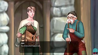 Busty babe in a youthful porn game adventure