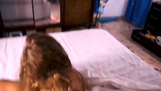 Hot blonde italian girl gets fucked doggystyle and recieves a big cumshot on her back