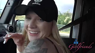 Minxx Marley, Lily Adams, Scarlett Skies smoking fetish and sucking cock POV