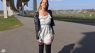 Blonde Gets It Publicly! Love Balls!