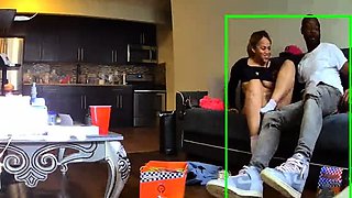 Cheating ebony wife sucks off big black dick on hidden cam