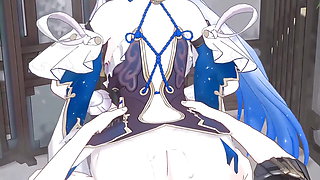 Honkai Star Rail Fu Xuan Hot Sex Hentai Blue Hair Color Edit Smixix