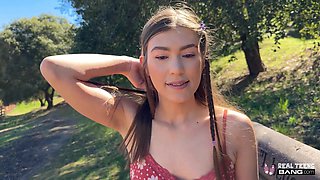 Lovely Slim Small-titted Ali Jones Rides Hot Rodeo On Donnie Rock's Dick To Get a Creampie