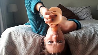 Extreme Dildo Facefuck Solo Female BDSM Fun