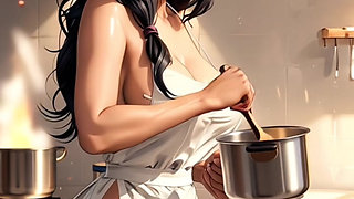 Indian desi aunty girls in kitchen (Ai models)