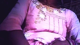 Desi Mallu Aunty Pink Frock Me Chuchi Masala Rahi Hai