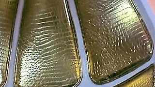 Stina Stone Femdom Feetworship Dirty Smelly Socks Barefeet by German Mistress in Leather Gloves