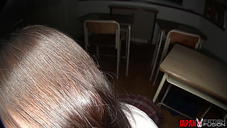 Misaki Yumeno in an Empty Classroom POV Her Nose on the Glass, Your Scent Is the Test.