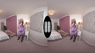 Em Yang Purple Dress With Black Glossy Legwear Special Thank You Reward Treat - 8k Vr