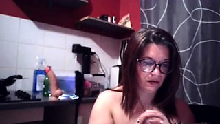 Amateur brunette toys and fucks