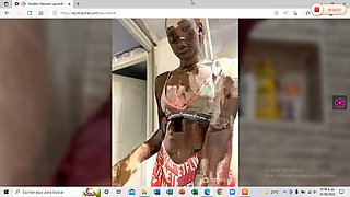 Brunette does webcam show in the shower: Big Ass, Fansly  Brunette Porn