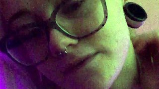 Small tit GF gives POV blowjob on my denim