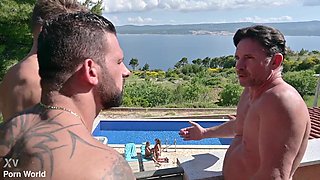 Seminar Seduction Chapter 2: Sex Crazed Hotties Shalina Devine And Dina Joy Get Slammed During Poolside DP Gangbang GP3310