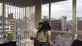 Sexy big ass fucked on desk when boss comes out