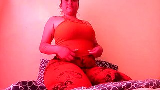 Busty fucks her ass and pussy with a dildo
