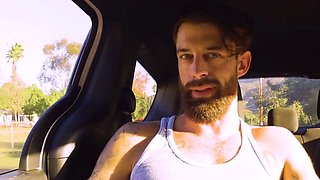 Hairy lumbersexual model cocksucked