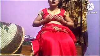 Indian Desi Bhabhi Milking Boobs and Masturbation Her Hairy Pussy