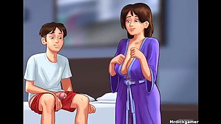 Stepmom Makes Stepson Cum on Her Big Tits in Summertime Saga 3D Animation
