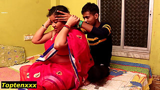 School Boy First Enjoying with Beautiful Horny Madam! Student Sex