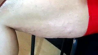 Sexy shoeplay and tease with my feet in clear block heels.mp4