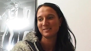 Slut masturbates, using her fingers