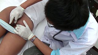 Skinny asian doctor doggystyled