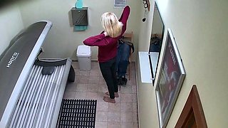Slim blonde in our solarium