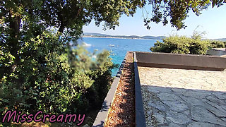 Dick Flash! We Got Caught! Teacher Blowjob Nude at the Sea (Cum In Mouth)! - MissCreamy