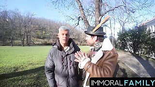 Handjob action with irresistible Matt Bird and Porno Dan from Immoral Family