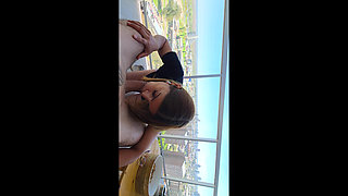 My Husband and I Had Fun in a Rented Apartment, Oral Sex on the Balcony Overlooking the Street, and Sex in the Bedroom.