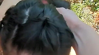POV Deepthroat at Public Beach - Nasty Asian Girl with Outdoor Blowjob & Throat Fuck
