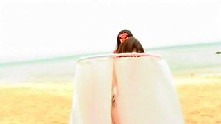 Exotic Japanese whore Mai Takakura, Akari Asakiri, Rui Hazuki in Fabulous Beach, Threesomes JAV clip