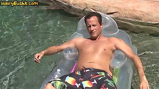 Horny bushy latina cuntdrilled by DILF