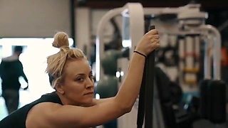 Kaley Cuoco working out at the gym with other babes