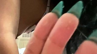 Lovely Amateur teen brunette masturbating outdoor