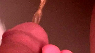 Piss on Her Pussy Lips While Shes Also Peeing on the Toilet