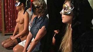 BDSM mask dance party in the basement