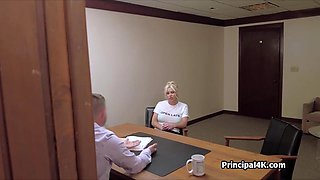 Office desk hammering of corpulent mommy