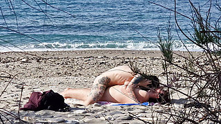 Beach sex between two passionate lovers. - Squirt at min7.40 and 13.25 - - Video shot with my new telephoto lens