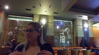 Deep throat in the toilet during a date