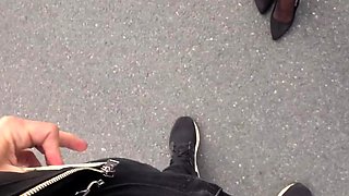 Milf walking on public with vibrator