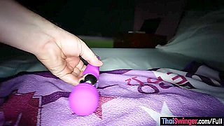 Tiny Asian teen amateur Bee POV footjob and horny fuck with an older guy