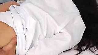 Skinny Nurse Observes Patient's Erection