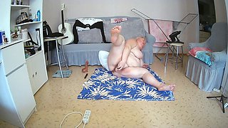 Mother-in-law with Big Ass Tits and Meaty Hairy Cunt Masturbates with Sex Toys