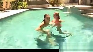 Awesome Lesbian Sex In The Pool