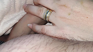 Step mom handjob step son dick making him hard for her pussy