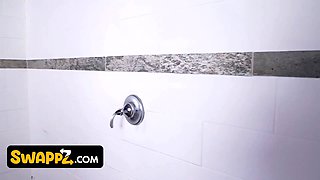 Locker room fun: insane stepmoms get some cock after the thick game