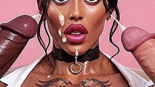 Hot Nurse in Gloryhole Club, Big Tits, Gloryhole Bukkake, Big Dick Sucking Cock